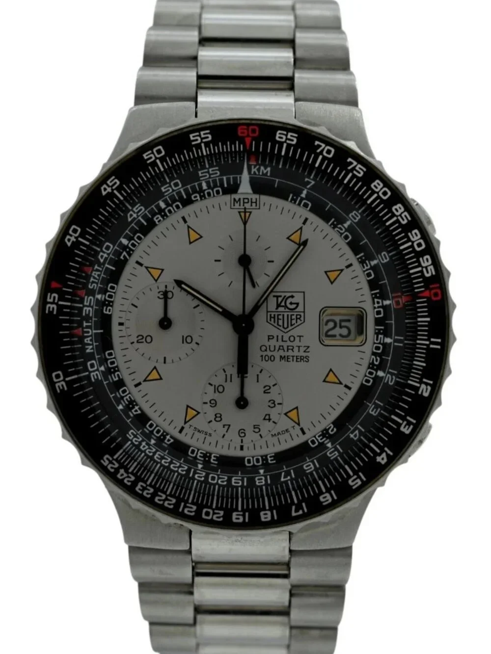 Tag Heuer 43mm Men's Early Pilot Stainless Steel Aviation Watch! Ref: 230.006-Z!